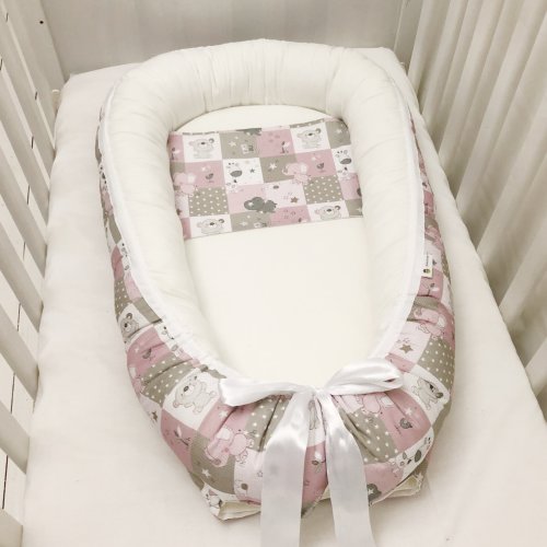 Babynest rosa djur