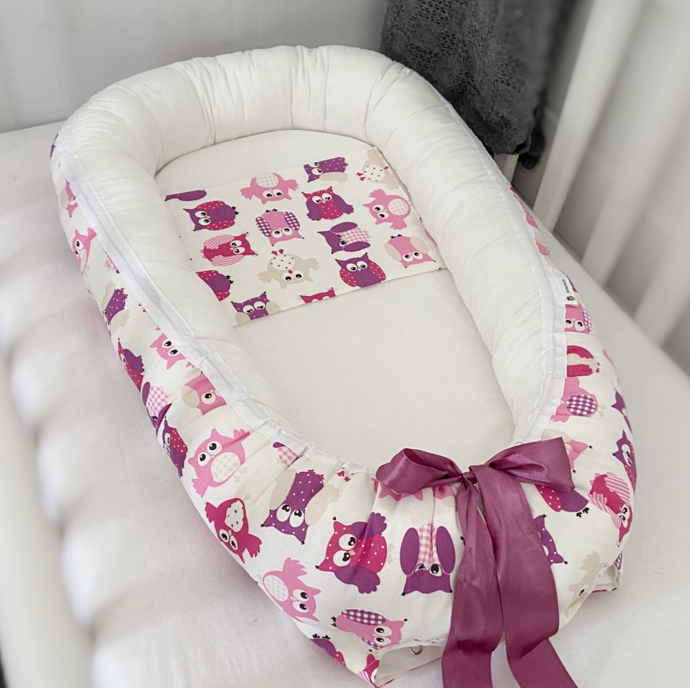 Babynest rosa uggla