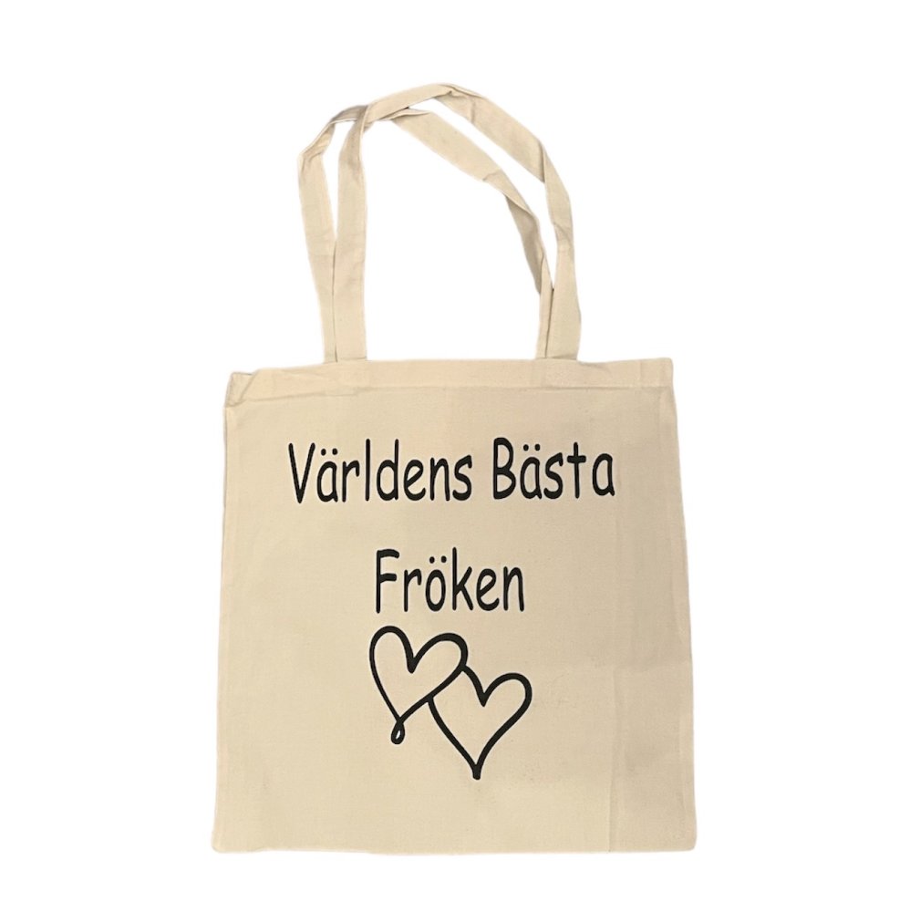 Tygkasse fröken hjärta beige